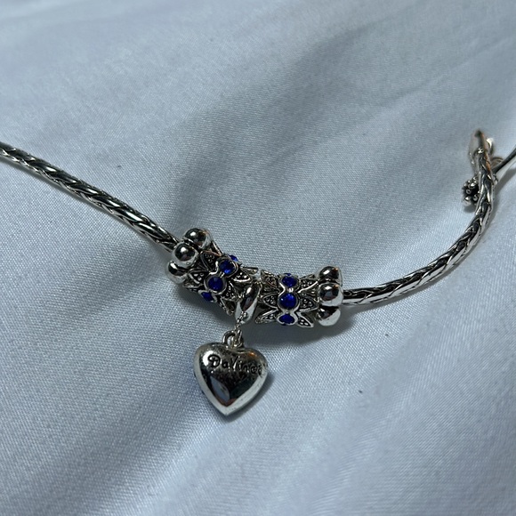 COPY - Authentic Davinci Silver Blue Heart Charm Bracelet - Picture 2 of 4